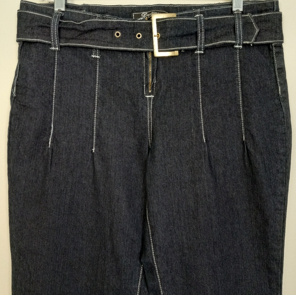 Destiny platinum jeans size 14 Jr Teen with zipper 70s style  Belt with …